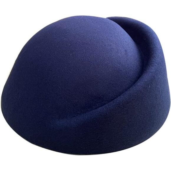 Women Wool Cap Stewardess Pillbox Hat Vintage Fascinator Base Church - Picture 1 of 5